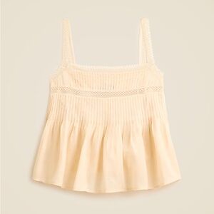J. Crew Lace-trim tank top in ramie